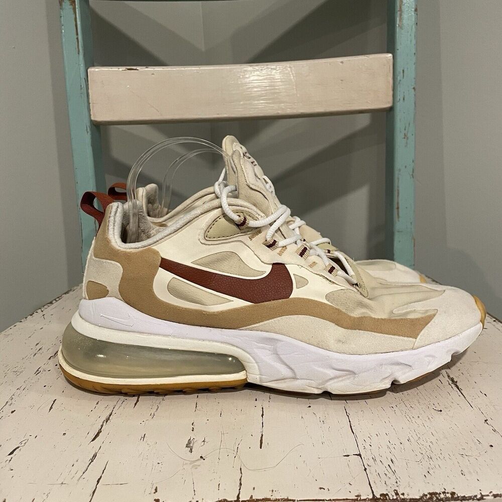 Nike Air Max 270 React Running Shoes Team Gold‎ Red AT6174-700 Women's Sz 9.5